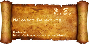 Malovecz Benedikta névjegykártya